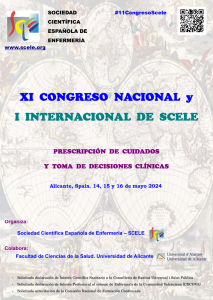 XI Congreso Nacional y I Internacional de SCELE (SOCIEDAD CIENTÍFICA ESPAÑOLA DE ENFERMERÍA) [14-...