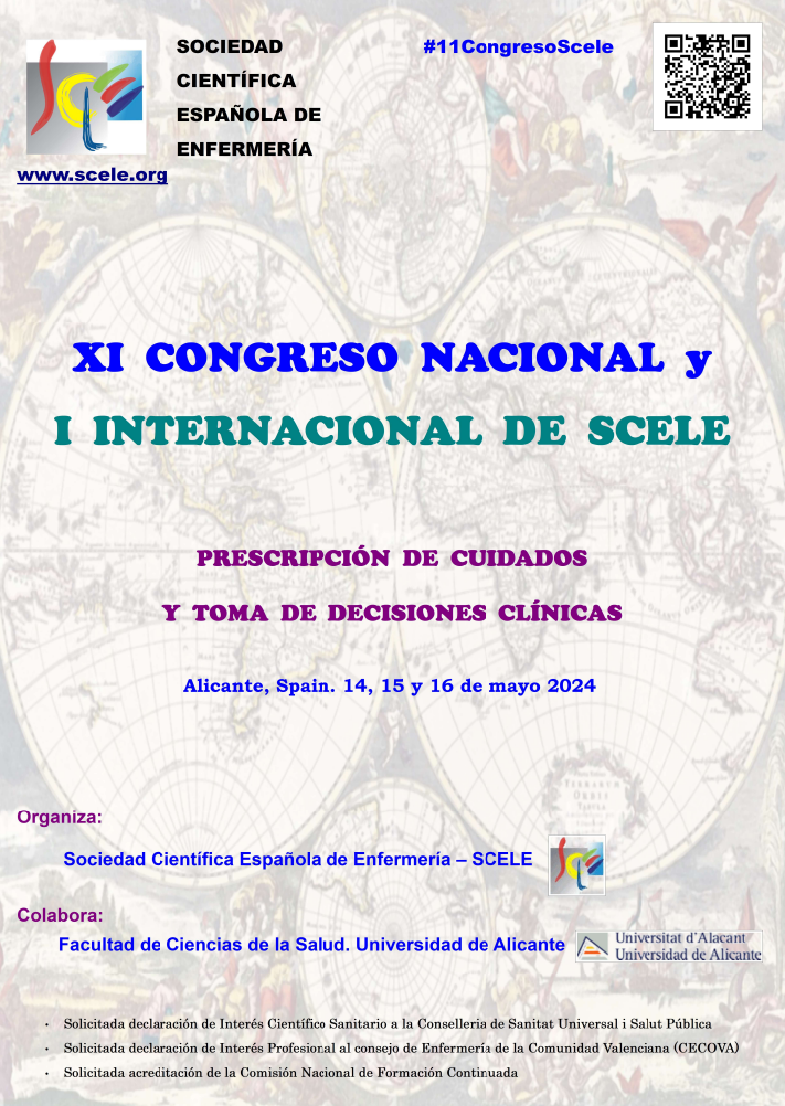 XI Congreso Nacional y I Internacional de SCELE (SOCIEDAD CIENTÍFICA ESPAÑOLA DE ENFERMERÍA) [14-16 Mayo]